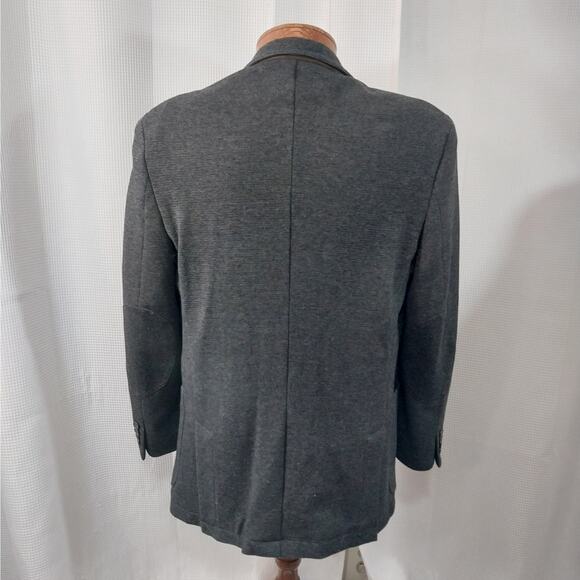NWOT! JOSEPH ABBOUD! CHARCOAL GRAY FINE KNIT 3 BUTTON BLAZER, JACKET! SZ L - Picture 8 of 12